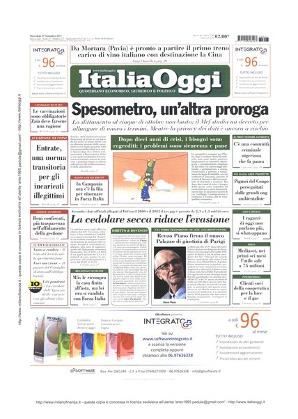 Italia oggi : quotidiano di economia finanza e politica